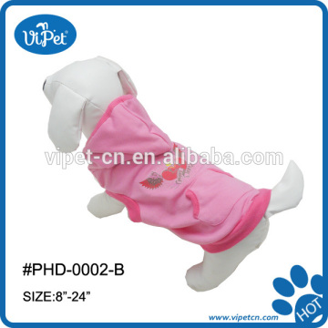 Pet hoody with pink angle pattern clothes