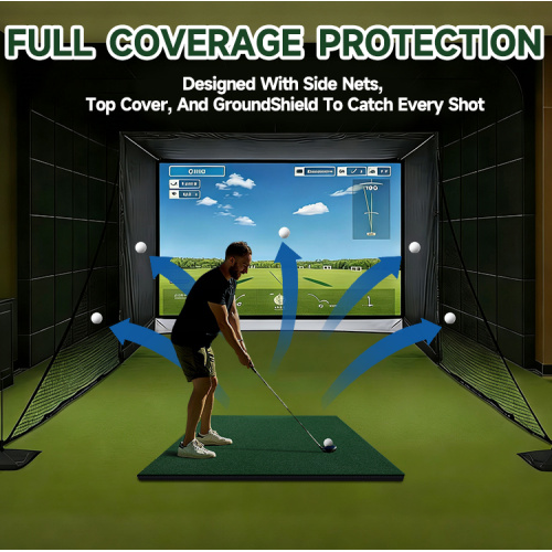 Gabinete de simulador de golf personalizado con pantalla de impacto