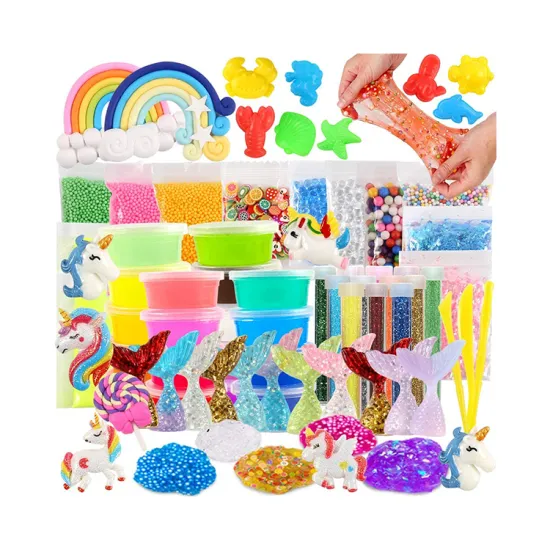 Hot Sale DIY Slime Making Kit with Charms, Glitter Accessories, and Crystal Clear Ingredients