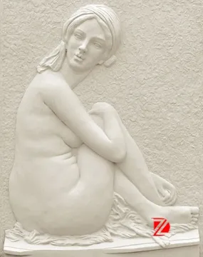 Stone nude lady wall relief