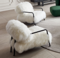 Venta caliente estilo Ins Long Long White Sofá Foshan Foshan Sala de estar de una sola silla para villa