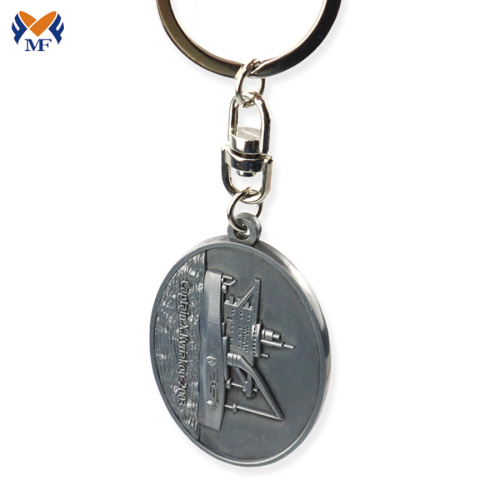 Metal custom 3d keyring with embossed logo