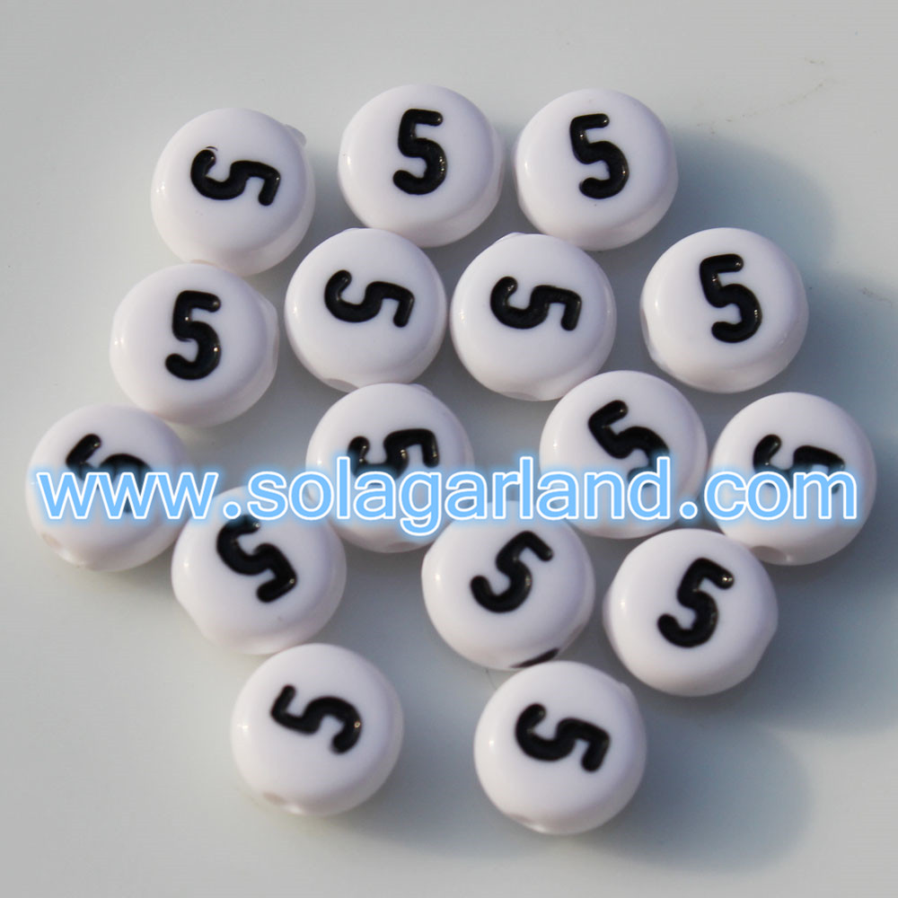 Loose Spacer Digit Round Charms