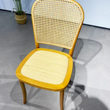 Thonet Original Wood Color Vintage Rattan Chair