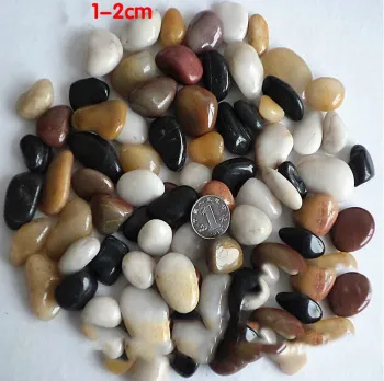 Wholesale price natural stone black yellow red white aquarium pebble stone