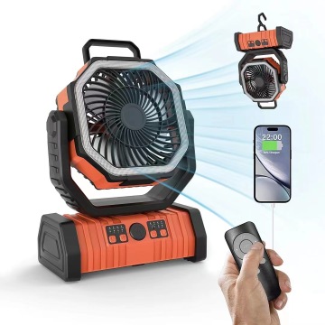 10000-20000mAh Rechargeable Portable Camping Fan with LED Lamp