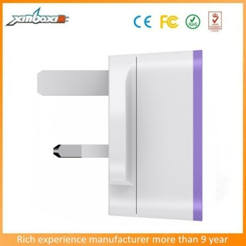 2015 Top selling 3Pin Plug UK Charger Dual USB Wall Charger For Iphone 6 /Ipad Samsung -5V/2.1AMP (OEM color)