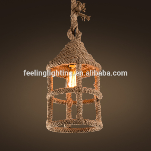 New products American retro Vintage loft style cubby house rope hanging lamp