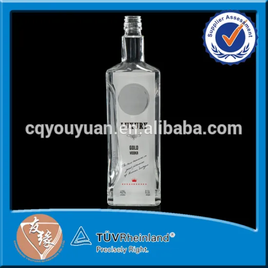 antique design high flint glass 500ml vodka screw cap bottles