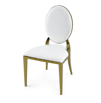 Gold Padded Oval Back Alexa Dining Chair
