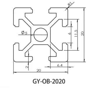 2020 T Slot Aluminum Extrusion Profile OEM