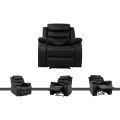 Leder -Liegesofa 3 2 Sitzer Set