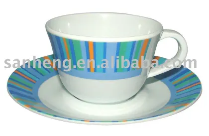 Melamine round gift coffee cup with saucer