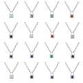 Gemstone Lock Shape Key Chain Necklace Natural Stone Pendant Necklace