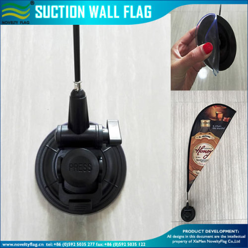 Glass mounting suction cup flag banner