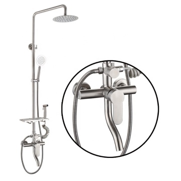 Round Stainless Steel 304 Rainshower Bathroom Shower Sets