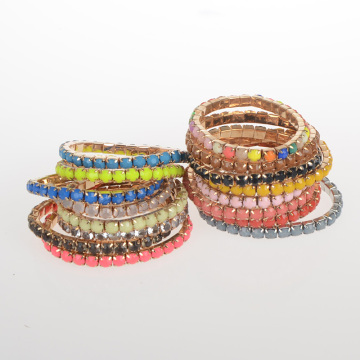 Colorful crystal paved elastic bracelet jewelry for wedding gift
