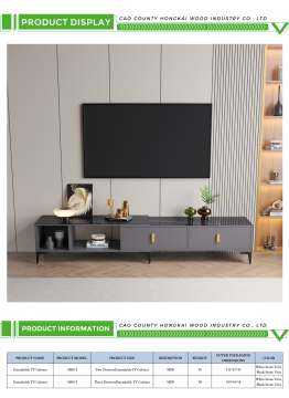 Modern Wooden TV Stand with Extendable Design