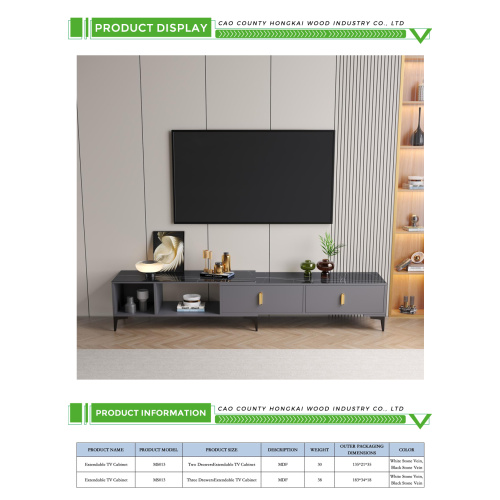 Suporte de TV moderno de madeira com design extensível