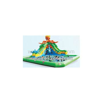 2014 durable inflatable water slide with pool