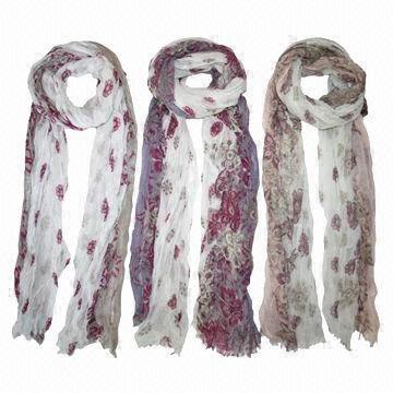 Dames afgedrukt licht sjaals, gemaakt van 100% polyester voile