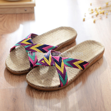 Wholesale linen women slipper fashion sandal slipper stocks 2015
