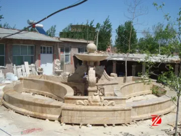 Ball travertine fountain