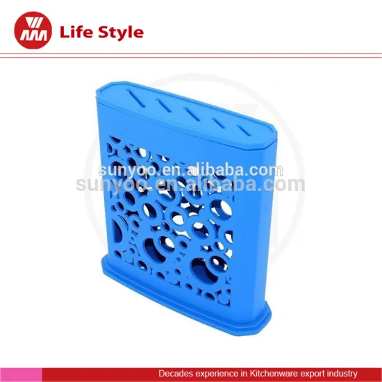colorful plastic knife block