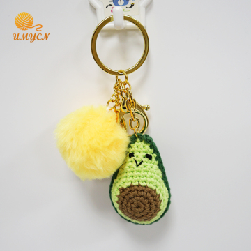 Crochet Avocado Key Chain Keyring