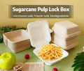 Kotak takeaway hamburger Bagasse Biodegradable Biodegradable