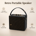 Vintage Deri Taşınabilir Bluetooth Hoparlör