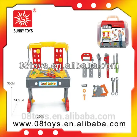 shantou chenghai factory plastic cabinet toy tool set with many accessories