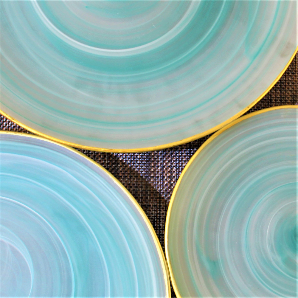 Gold Rim Glass Plates