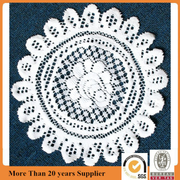 White Round Polyester Lace Placemats 