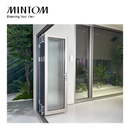 Aluminum Balcony Veranda Bifold Folding Accordion Exterior Glass Sliding Patio Doors