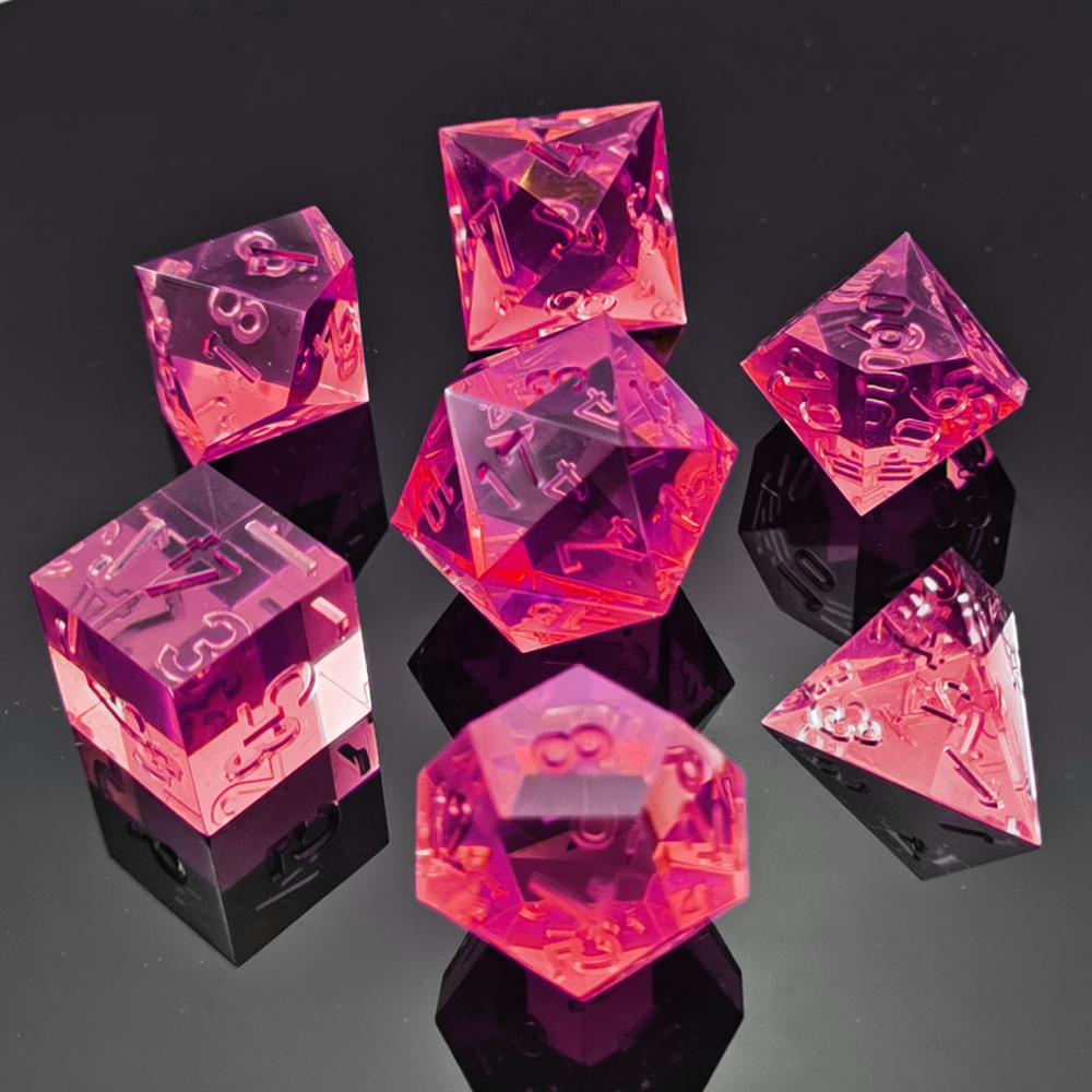 Clear Unpainted Sharp Edge Dnd Dice Set 3