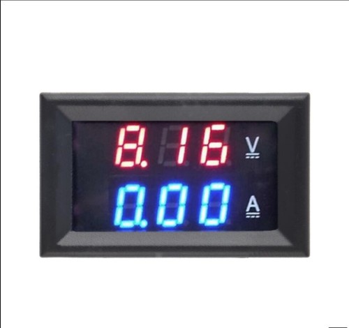 DC 0-100V 10A Digital Voltmeter Ammeter Dual Display Voltage Detector Current Meter Panel Amp Volt Gauge 0.28" Red Blue LED