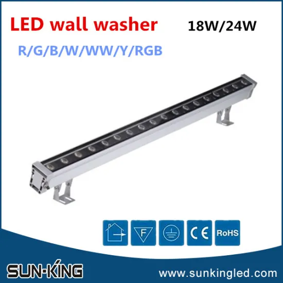 High lumen good quality decorative waterproof IP65 18W led rgb wall washer, liner led light wallwasher 18Watts