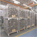 Gaiola de armazenamento de contêiner dobrável de metal rolante de armazém
