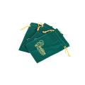 velvet bag with gold string velour jewelry pouch