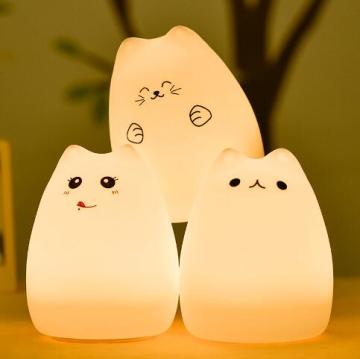 3-Modes Portable Silicone LED Night Lamp USB Rechargeable Children Night Light with Warm White