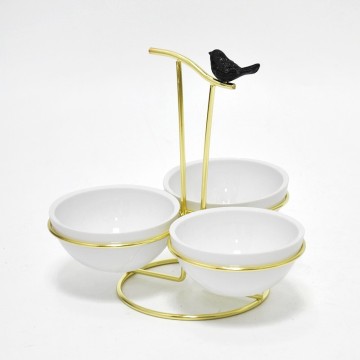 Plastic Black Bird for Decoration Plastic Snack Dish with Rack