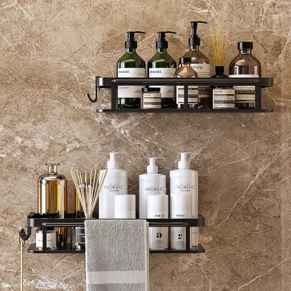 Wall-Hanging Metal Bathroom Storage Rack