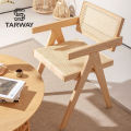 Wholesale Rattan Seat And Back Armless Wood Frame Dining Chair For Living Room Cane Seat and back Wicker