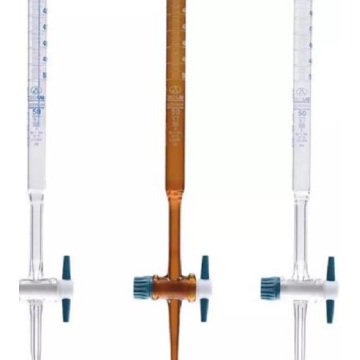 파란색 라인과 PTFE 스톱 콕이있는 Schellbach Burette