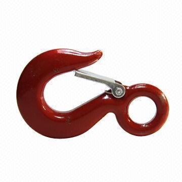 US-type Forged Eye Hoist Hook with Latch, Made of Carbon Steel or Alloy Steel