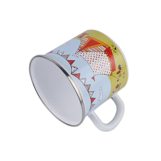 Camping Iron Enamel Mug with Handle Outdoor Indoor 12oz 350ml