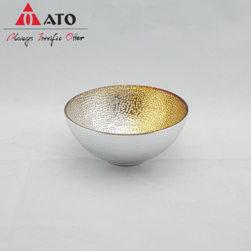 Practical embossed bowl with Aluminzing&Spray glass bowl