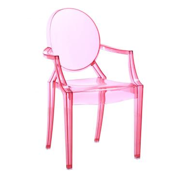 Modern crystal pc plastic ghost armrest party chair