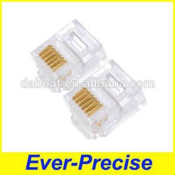 Export Transparent 6P6C plug with 3u"Golden-plated